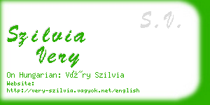 szilvia very business card